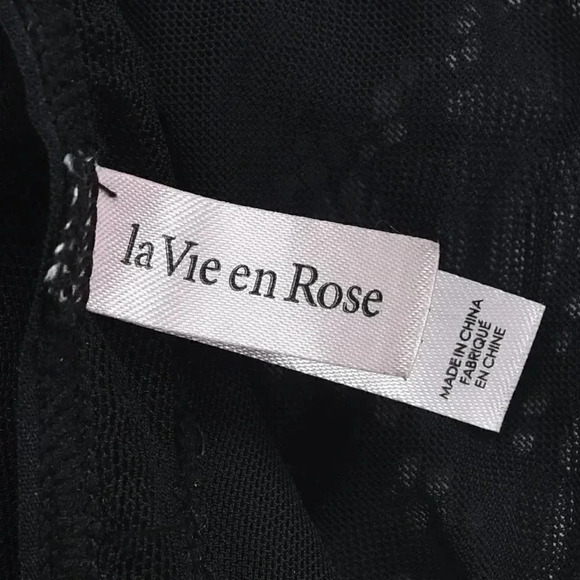 La Vie En Rose Sheer Chemise Lingerie Black Lace Sexy Size XS - Picture 6 of 8
